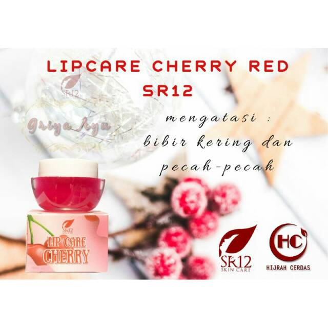 Lipcare cherry red pelembab perawatan bibir kering pecah pecah base lipstik lipcream