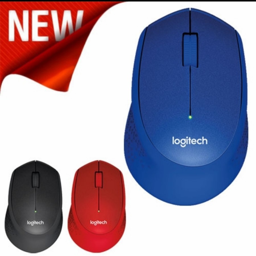 LOGITECH MOUSE WIRELESS M331 - BLACK / BLUE / RED RESMI