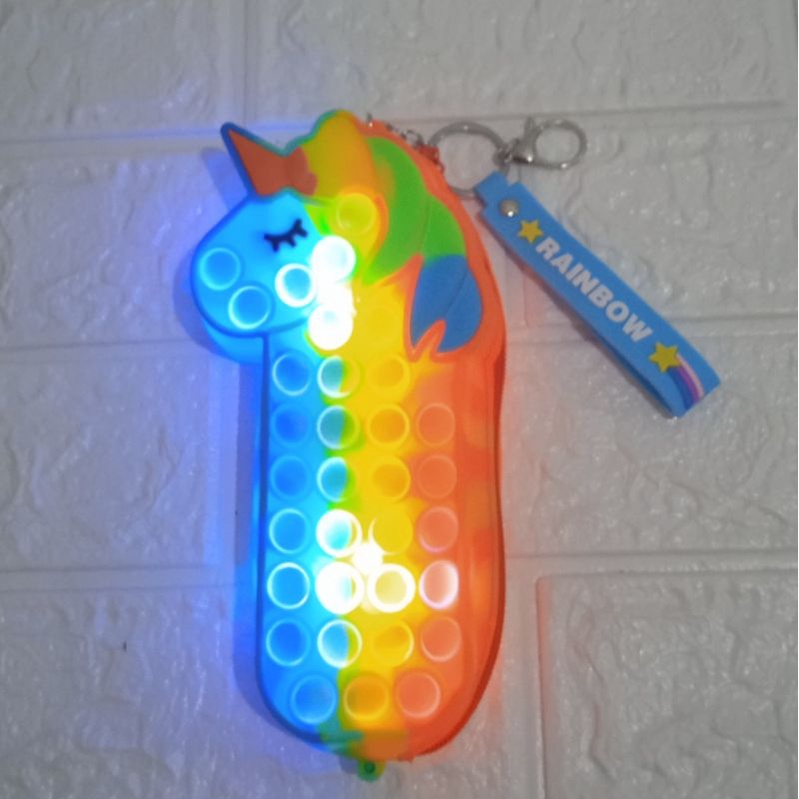 Tempat pensil Pop it Unicorn LED