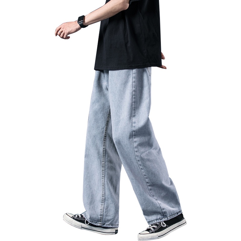 Celana Jeans Pria  Celana Jeans Standar Pria Celana Kulot Pria Korean Style Baggy Pants Jeans Straight Celana Gombrong Pria Celana Pria Panjang Jeans