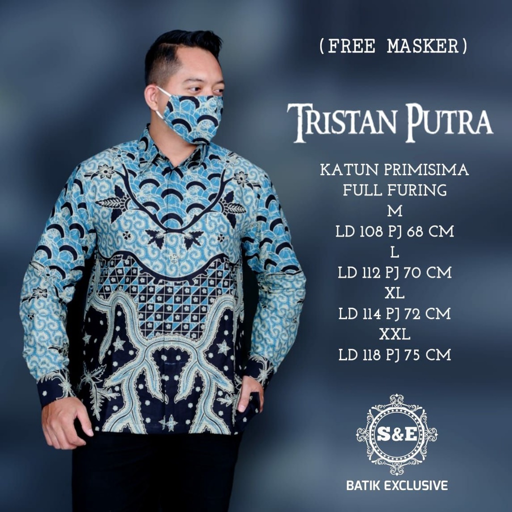 Batik Pria Terbaru Kemeja Batik Cowo Warna Toska Batik Premium Full Furing Batik Ori Solo Tristan