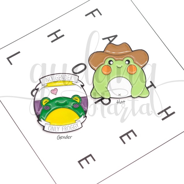 Pin Chubby Frog Bros Pin Tas Motif Hewan Katak Lucu GH 208830