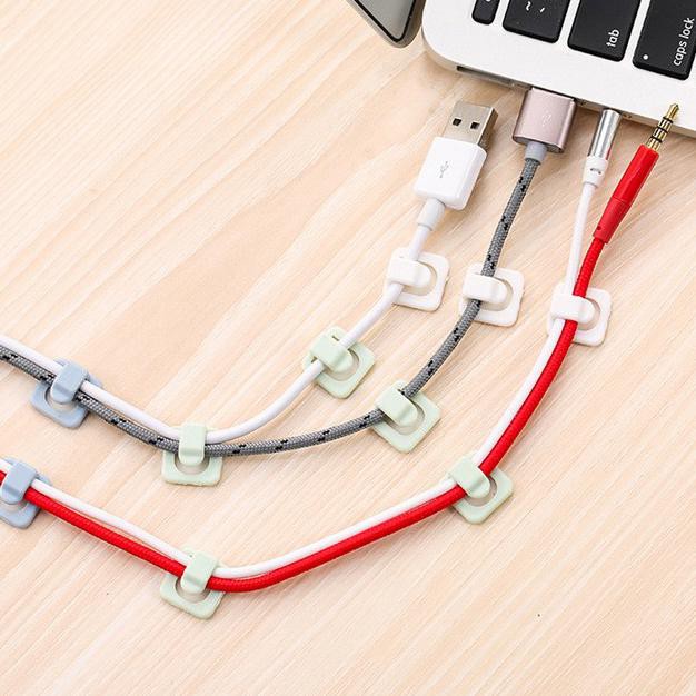 

TERMURAH Klip Tempel Manajemen Kabel Wire Organizer 18 PCS - AM-03 - White Kode 1286