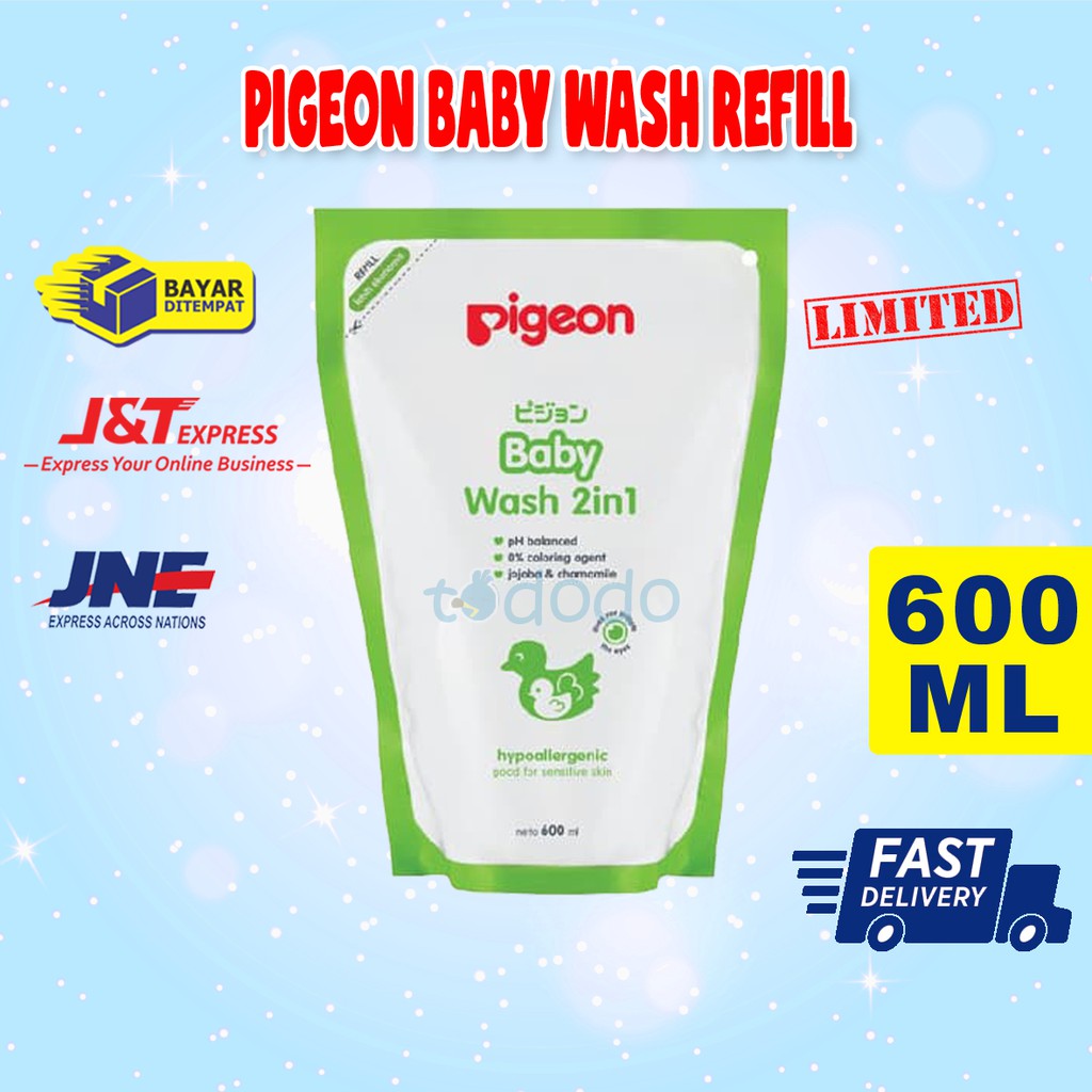 Pigeon Baby Wash 2in1 Refill - Sabun &amp; Shampoo Mandi 600ml