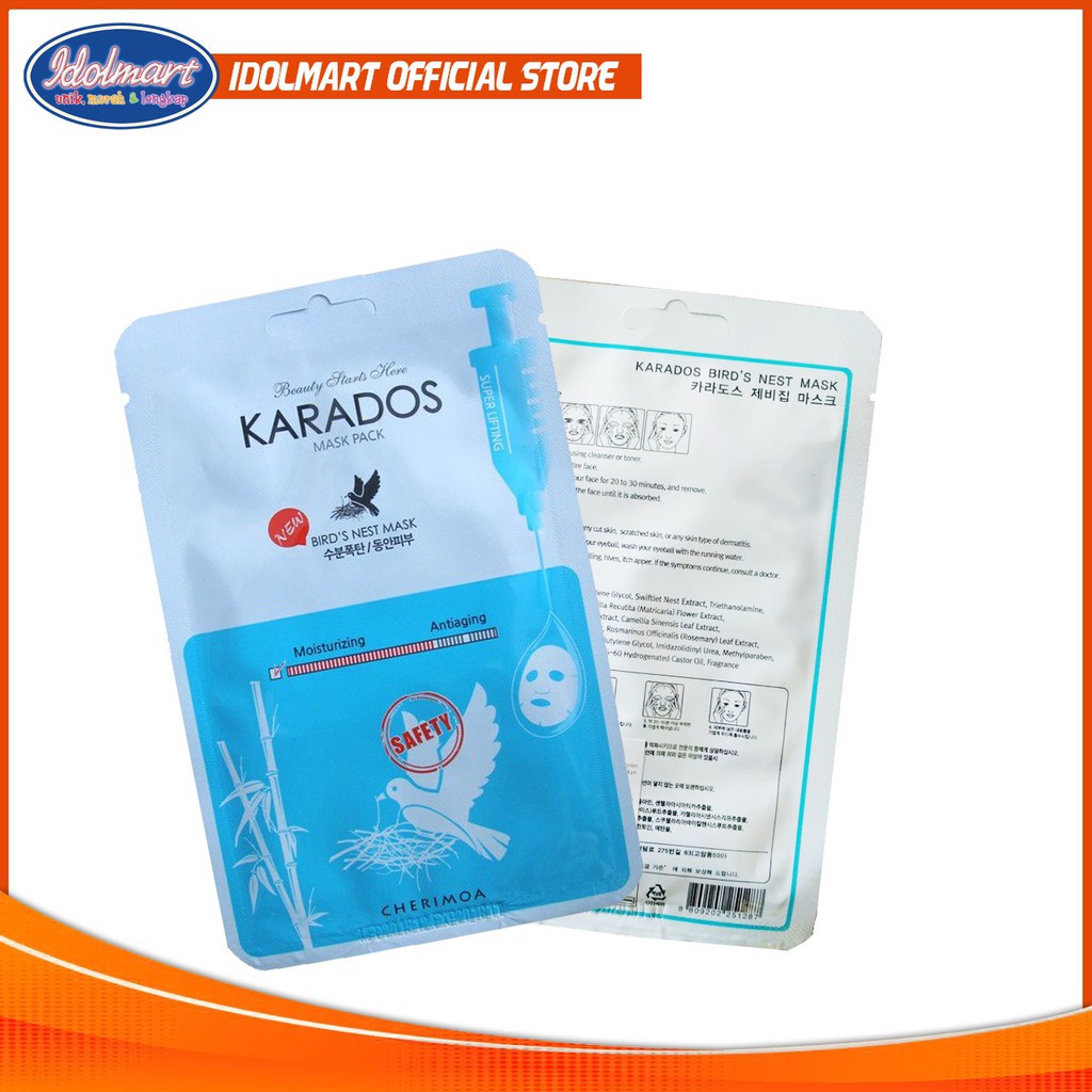 IDOLAKU Cherimoa Karados Bird's Nest Mask Pack - Masker Wajah 100% ORI KOREA !