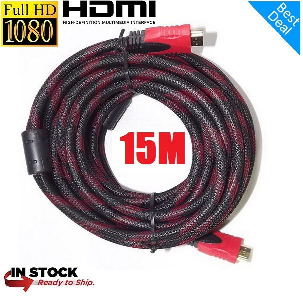 KABEL HDMI 15M SERAT JARING HDMI TO HDMI 15 M 1080P V1.4 3D HQ