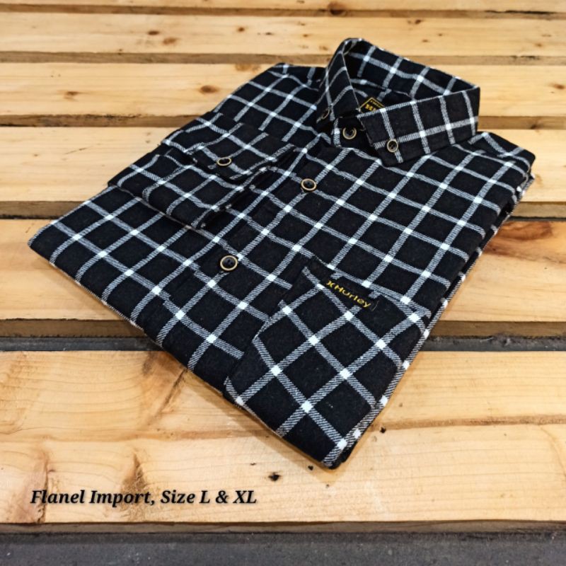 ORIGINAL PREMIUM DISTRO Kemeja Flanel Brand Surfing Lengan Panjang Model Slimfit Pria Dewasa Baru