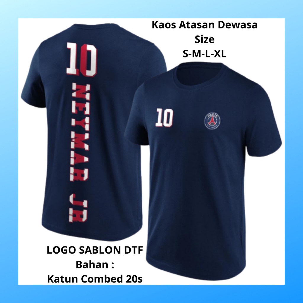 Kaos distro pria katun combed PSG baju atasan wanita dewasa t-shirt vintage outfit premium casual suit pakaian paris saint germain merchandise oneck oblong lengan pendek apparel kombed 24s neymar navy K002