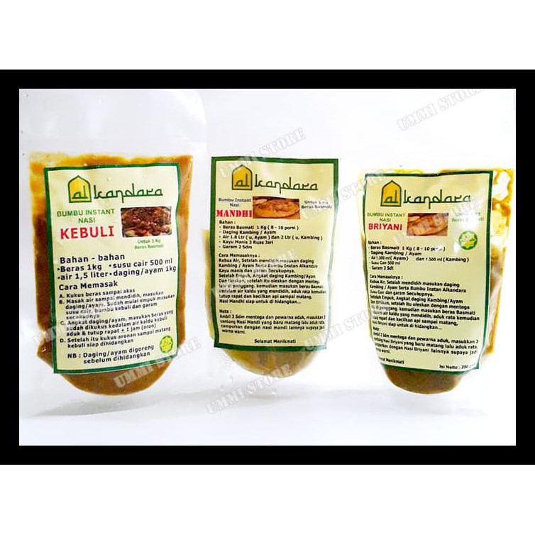 

Bumbu Instan Nasi Kebuli, Briyani, Mandhi - 200 Gram Terlengkap