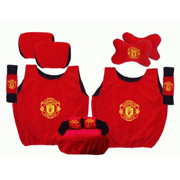 Bantal Mobil 5in1 Machester United MU / Sarung Jok Mobil MU