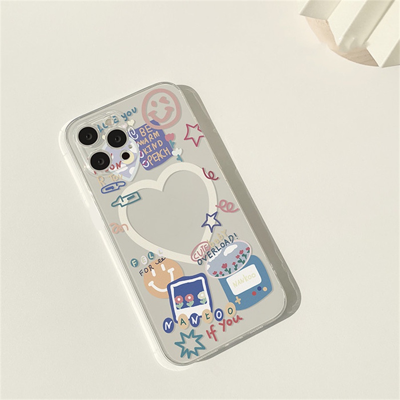 VIVO Case Bahan Silikon Desain Graffiti Hati Y20 Y21 V23e V21e V20 T1 Pro Y21 Y33s Y33T Y21T Y76 Y55 Y15A Y01 Y20 Y20i Y20 Y20 Y15s Y12s Y50S Y1s Y12s Y15s Y20i Y12s Y50