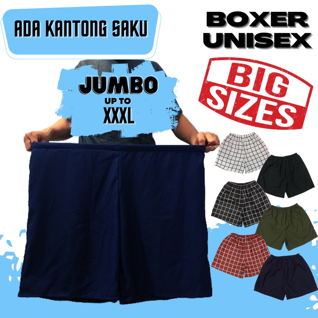 BOXER JUMBO DISTRO UNISEX CELANA PENDEK REMAJA DEWASA