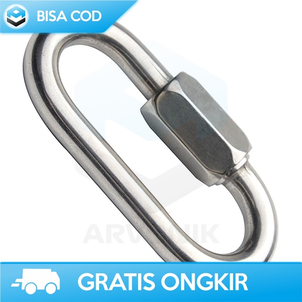 CARABINER CLIMBING SAFETY LOCK XINDA STAINLESS STEEL ANTI KARAT ORI