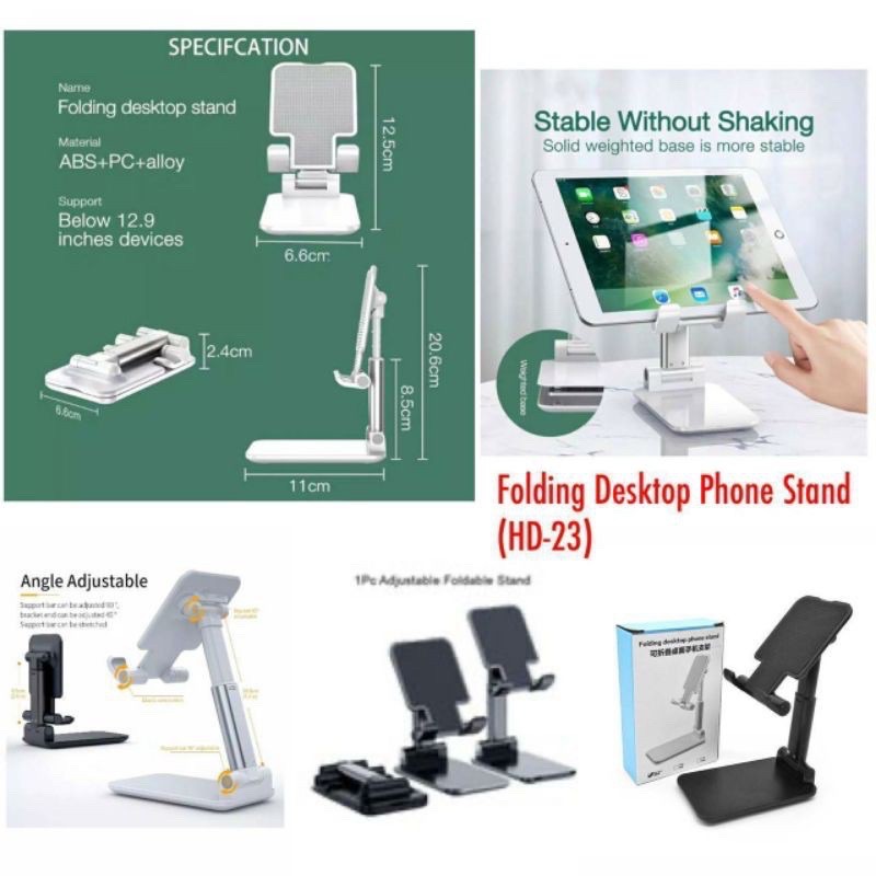 FOLDING DESKTOP PHONE STAND HD-23 HD-29 / PHONE HOLDER STAND HP DI MEJA