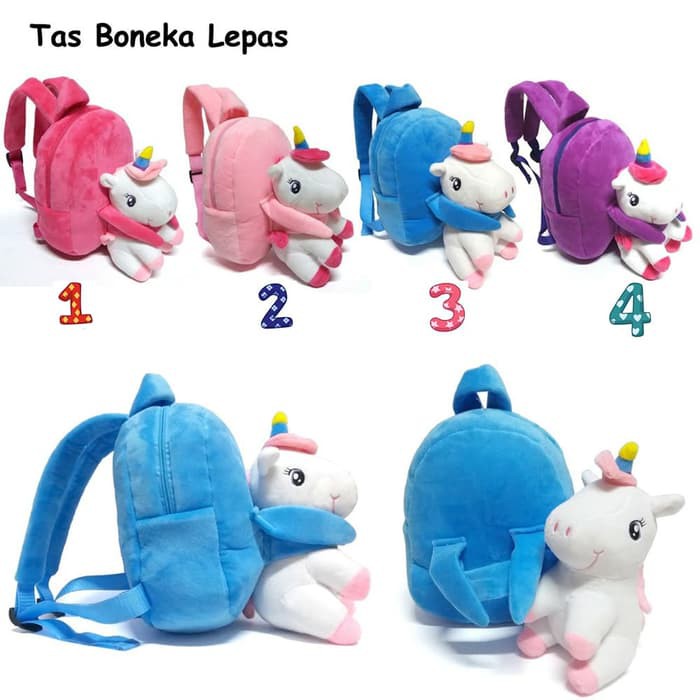 XD59 Backpack Tas Gendong Anak Batita 3D Kuda Poni Pony Rainbow Dash Smiggle Wowsa Mini Bac S