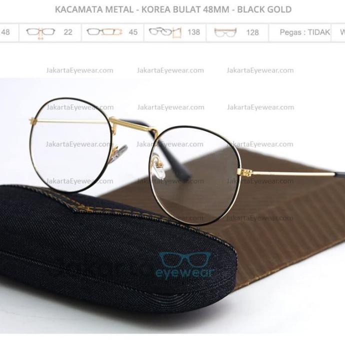 GRATIS LENSA MINUS FRAME KACAMATA KOREA WANITA MINUS ROUND 48MM - CLEAR SUPERSIN