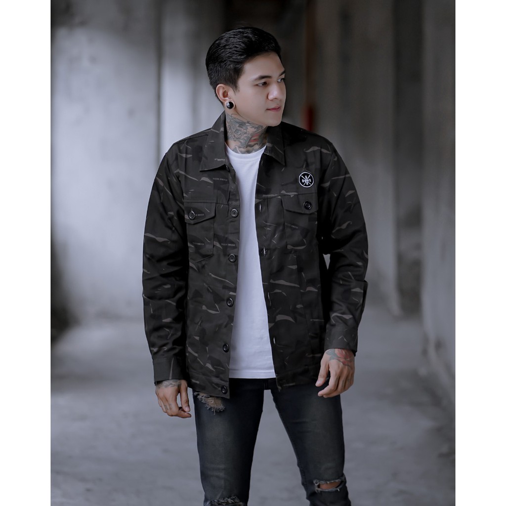 Jaket Pria Canvas Motif Full Hamtag