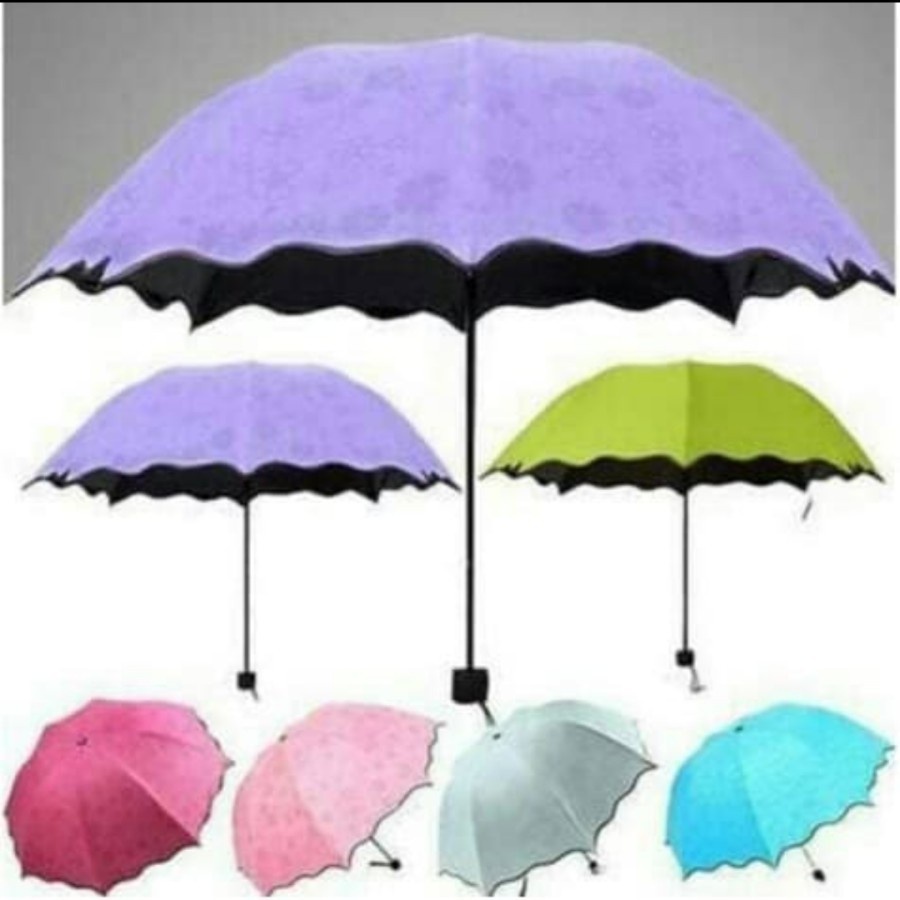 Payung Kecil Lipat 3D Magic Umbrella Payung Ajaib Berubah Warna Motif