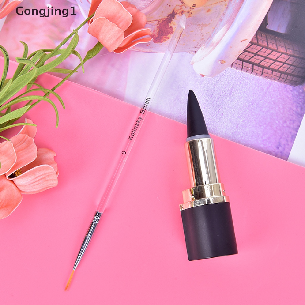 Gongjing1 3pcs / set brush pen Transparan Ukuran 7 / 9 / 11mm Untuk Nail art