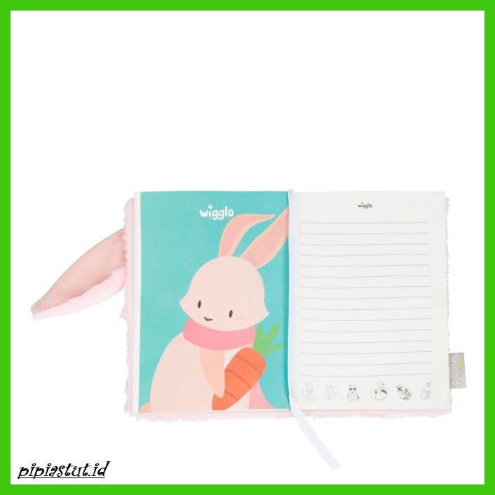 

taslesnar- wigglo fluffy journal book a6 rabbit pink -taslesnaranak.