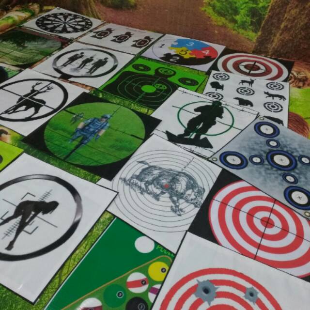 Target Face Sasaran Tembak Panahan Catapult Bow Ketapel Panah Air Soft Gun ukuran 40x40 cm 20 lembar
