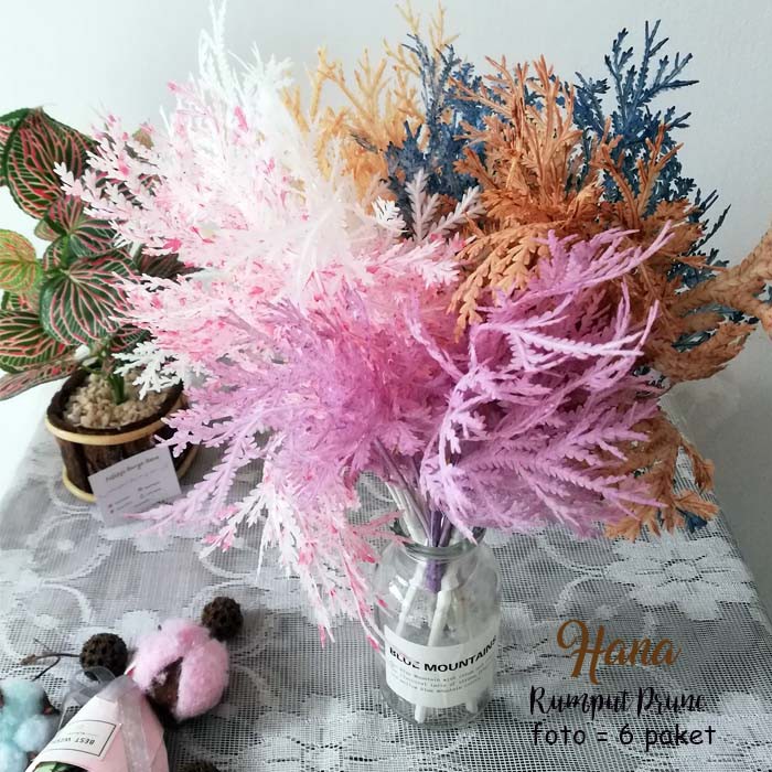 Daun rumput plastik/rumput artificial dekorasi/daun bunga plastik