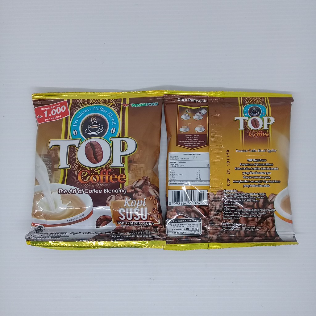 

Kopi TOP KOPI SUSU+GULA 31 gram / TOP COFFEE