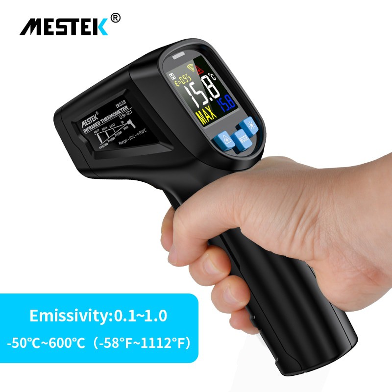 Digital Infrared Thermometer -50~600C Laser Termometer Gun Industrial Mestek IR03B