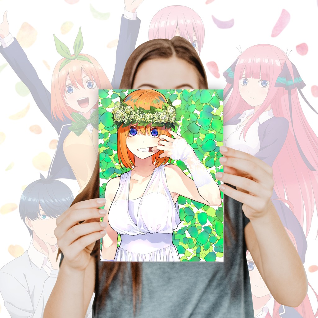 Poster Go Toubun No Hanayome Anime Size A4+ - Ichika Nino Miku Yotsuba Itsuki Fuutaro-4 Yotsuba A