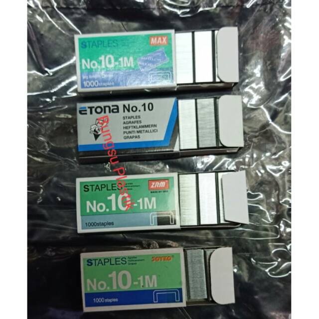 

Isi stapler no10 max , etona, ZRM dan joyko staples stepler