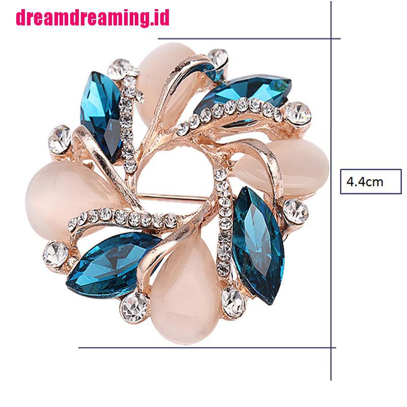 1pc Bros Pin Desain Bunga Bauhinia Hias Kristal Untuk Wanita