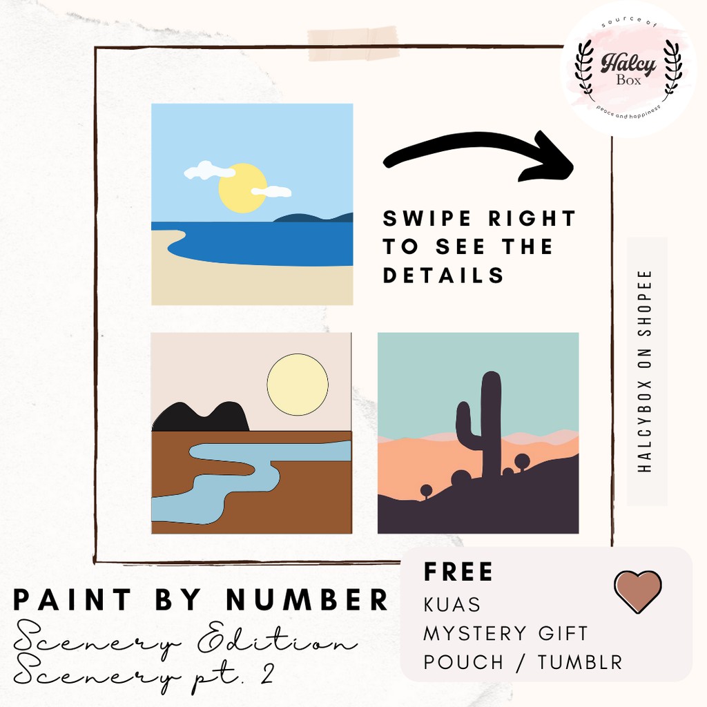 (Scenery Edition) Scenery pt. 2 Paint by Number Totebag, Canvas, Pencil Case [FREE MYSTERY GIFT]