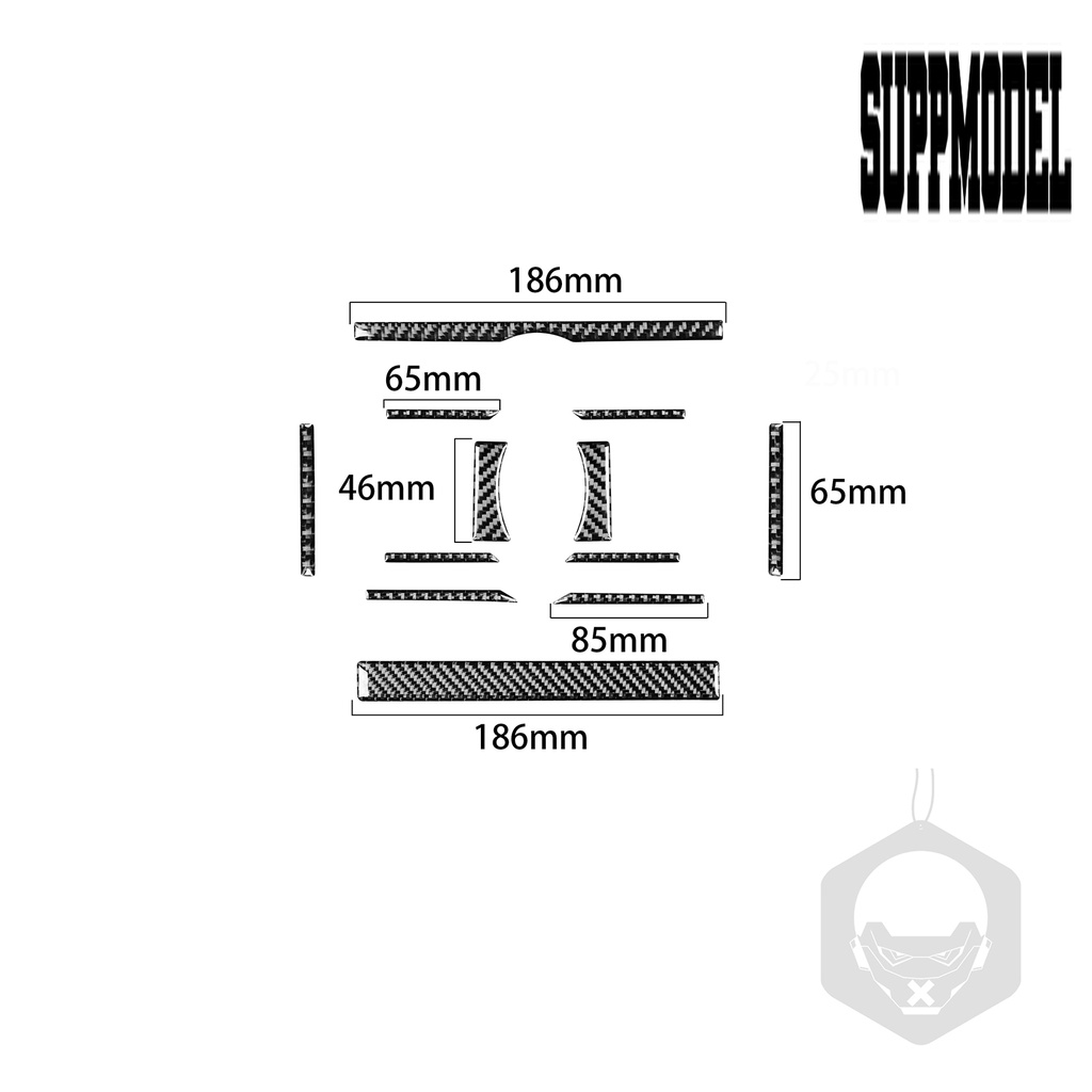 Suppmodelx 12Pcs / Set Stiker Panel Saklar Ac Mobil Toyota 4Runner 2010-2020 Bahan Serat Karbon Tahan Panas