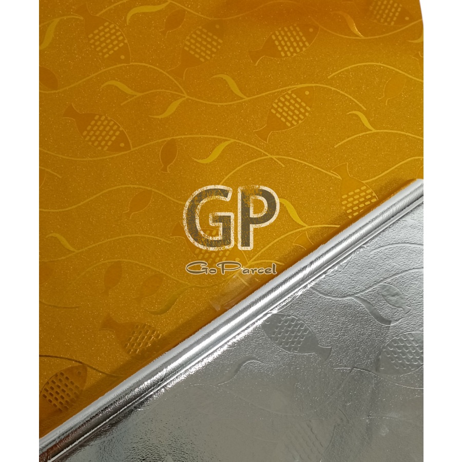 ( 3 Lembar ) PLASTIC METALLIC GLITTER - FISH - KERTAS KADO PLASTIK GLITER EXCLUSIVE EMBOS BICOLOR TEXTURE PLASTIC