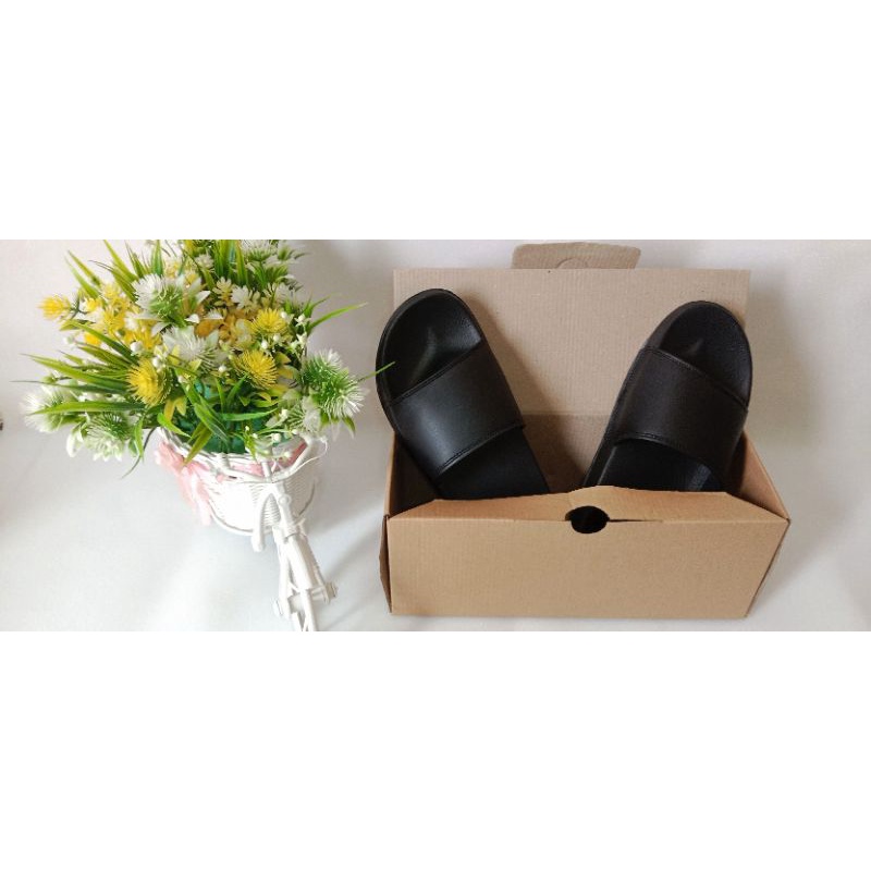 Sandal Slop hitam  Polos Pria Wanita |Sandal Slide hitam Polos Pria Wanita Sandal Slip On hitam Polo