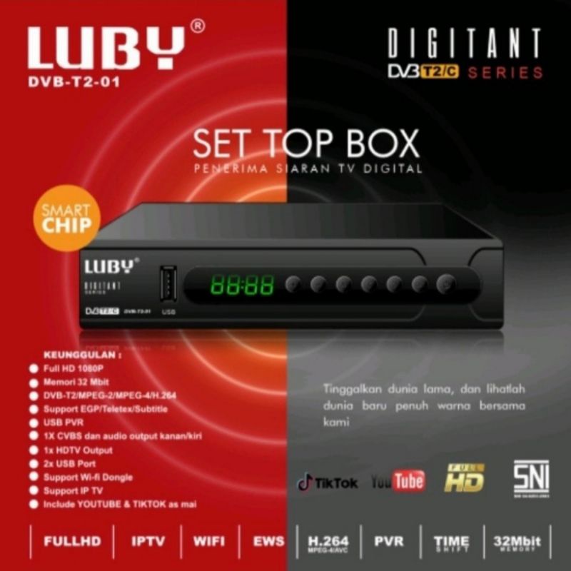 LUBY Set Top Box Digital DVB T2-01/ STB Digital