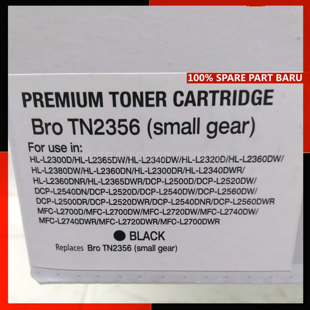 Toner Cartridge Premium TN2356 untuk printer Brother HL L2360DN/L2365/L2540/L2700/L2700/L2740