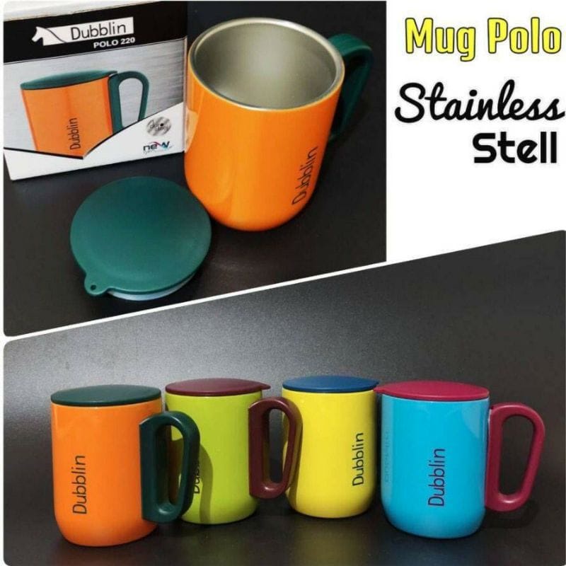 Mug Gelas Cangkir Tahan Panas Dubblin Polo 220 220ML / MUG DUBBLIN MUG Kopi Teh Stainless Stell