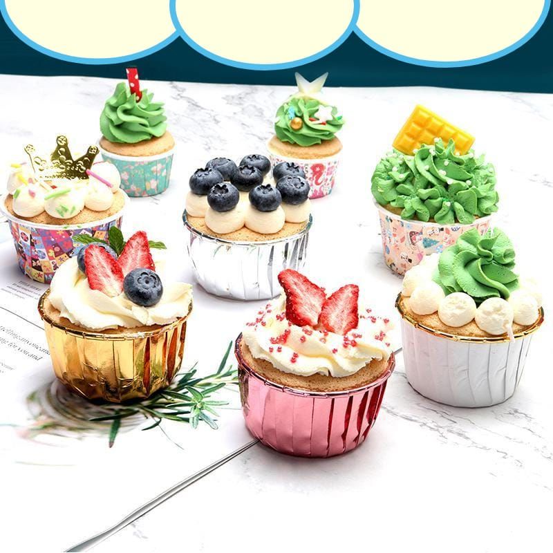 50pcs Cup Cake Case Aluminium Foil / Muffin Desert / Muffin Cup Import Home Baking