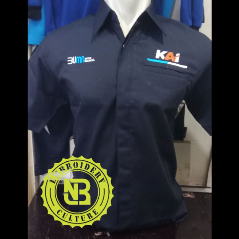 Kemeja KAI kantong satu//bumn//akhlak//kai