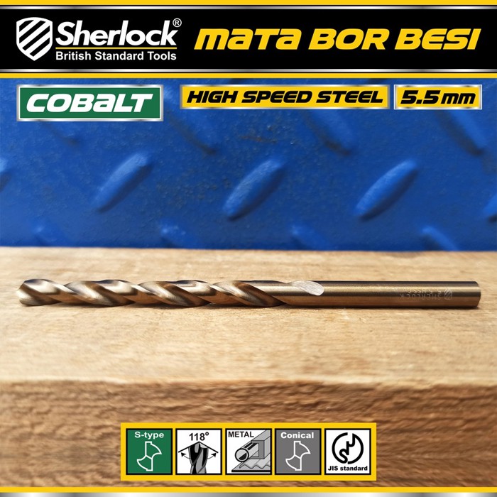 Mata Bor Besi 5.5 mm / Sherlock JIS Standard High Speed Steel Cobalt (1 Pcs)