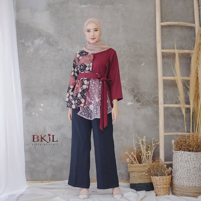 Atasan Batik Wanita Modern Batik Cassual Atasanbatik / Atasanwanita Motif Sonia M L XL XXL-3