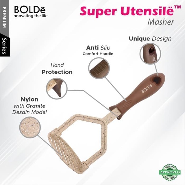 Super UTENSILE Granite Series MASHER Tool Beige Original BOLDe