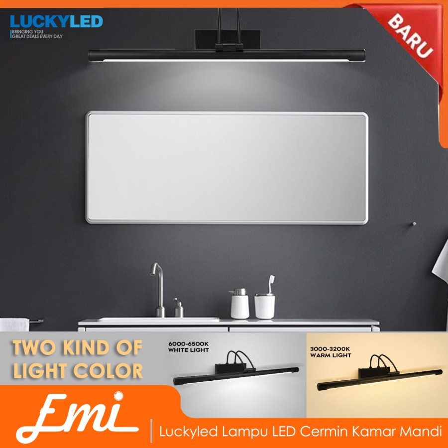 Luckyled Lampu LED Cermin Kamar Mandi Mirror Bathroom Light 12W - Hitam