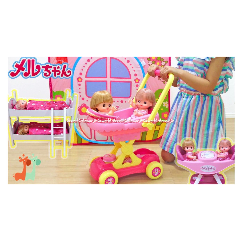 Mell Chan Stroller Boneka Mell Chan Dengan Trolly Boneka Dorong