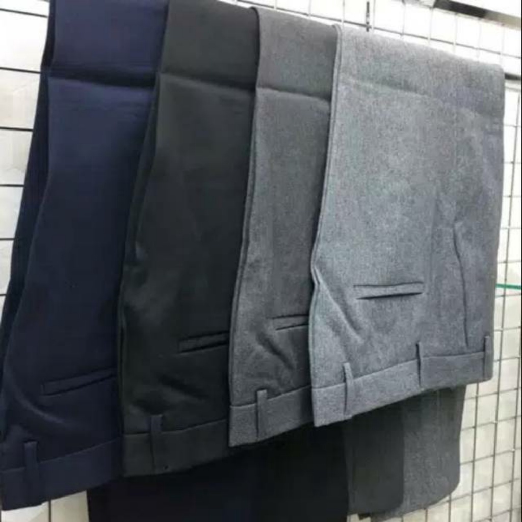 Mickonova Celana Panjang Pria Slim Fit Clana Kerja Laki Panjang Formal Kantor Bahan Kain Woll