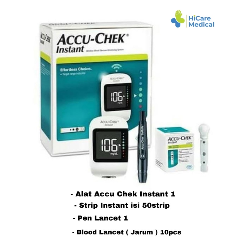 Accu Chek Instant + 25 strip + 10 Lancet Alat Gula Darah Accu Chek