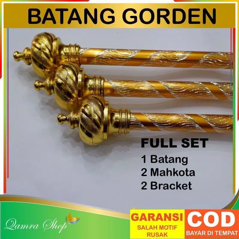 Batang Tiang Tongkat Rollet Besi Gorden Hordeng Korden Full set