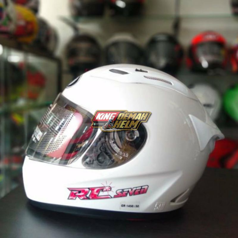 HELM KYT RC SEVEN WHITE HELM TOURING KYT RCSEVEN PUTIH HELM FULL FACE KYT RC7 KYT RC 7 MURAH ORI SNI