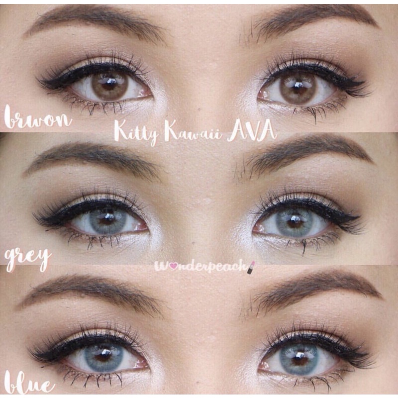 mini ava brown softlens kitty kawaii kemenkes